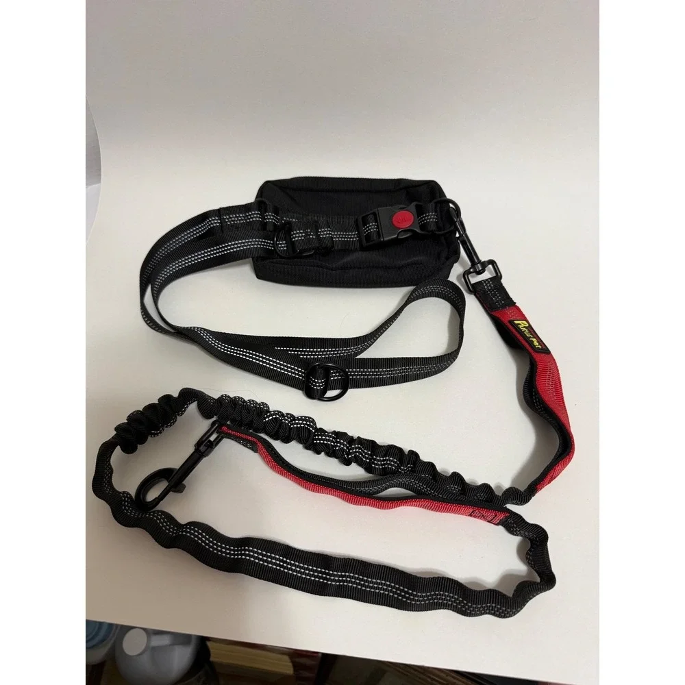 Plutus Pet Hands Free Dog Leash Black Reflective Waist Belt Bungee Running Set‎